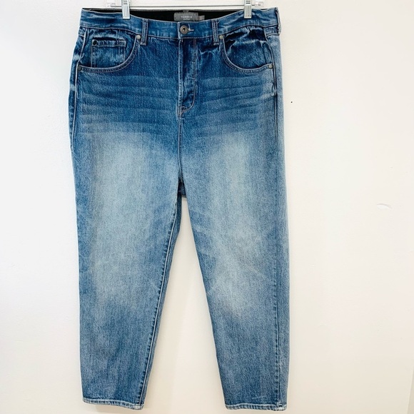 Torrid Jeans 16R Button Fly Blue High Rise Tapered Stretch Fading Western Casual - Picture 1 of 14